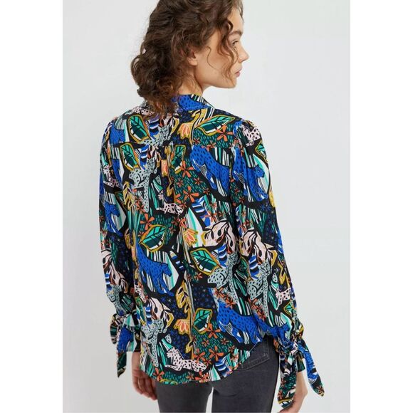 Anthropologie Maeve Masha Volnova Carmiel Buttondown Top Sz 2 - Picture 3 of 9